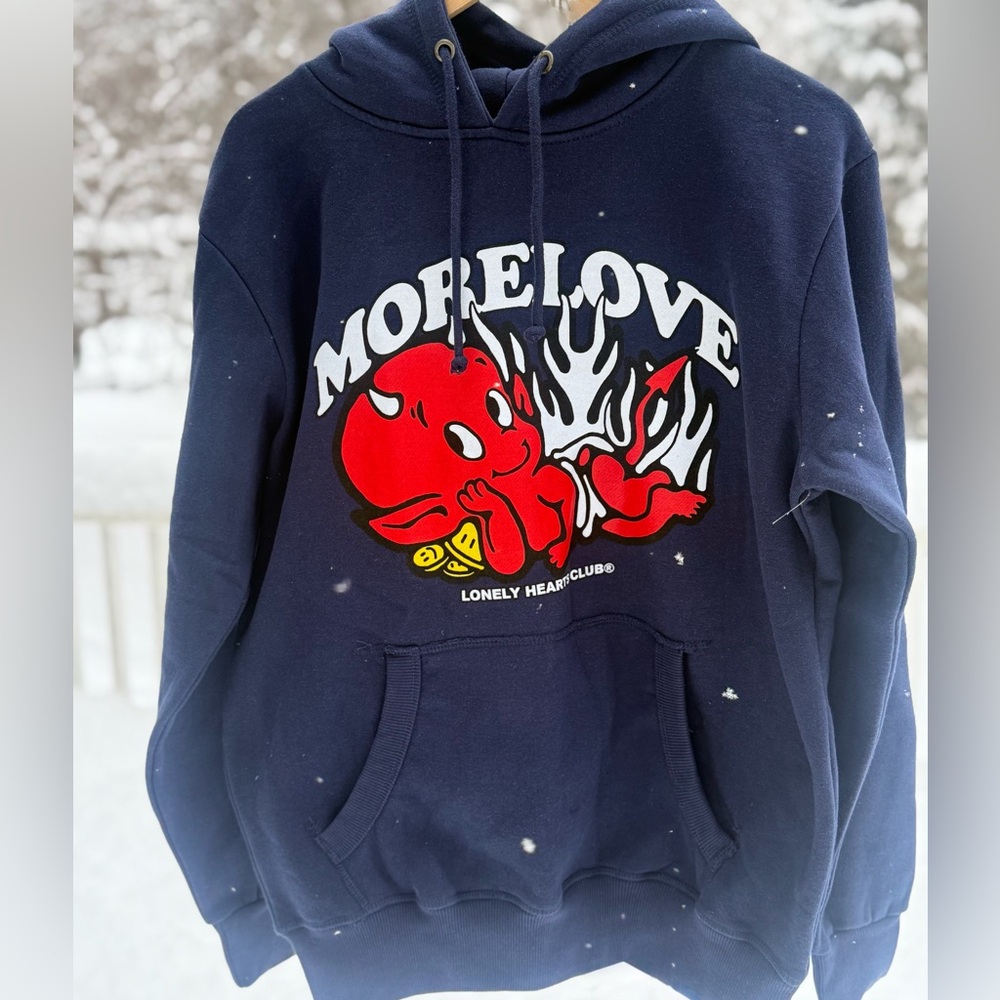 Morélove Lonely Hearts Club Devil Heart Graphic Hoodie Massive Action Sz S